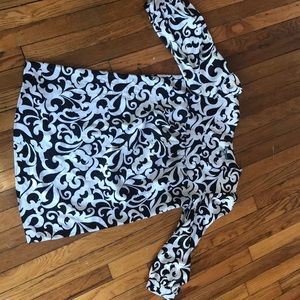 Black and white satin dress